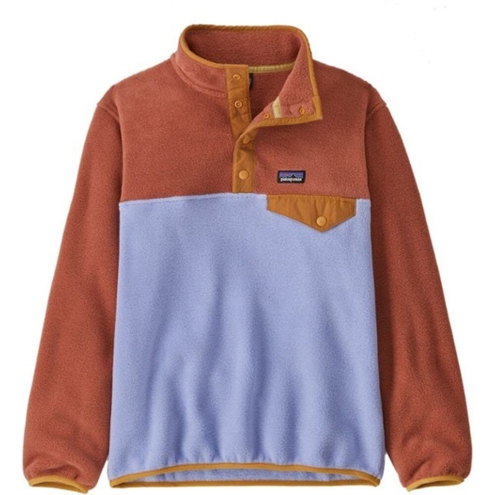Patagonia Kids Lightweight Synch Snap-T Pullover Pale Periwinkle Size XL/14 NWT
